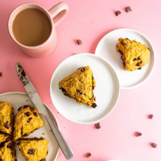 Dark Chocolate Pumpkin Scones