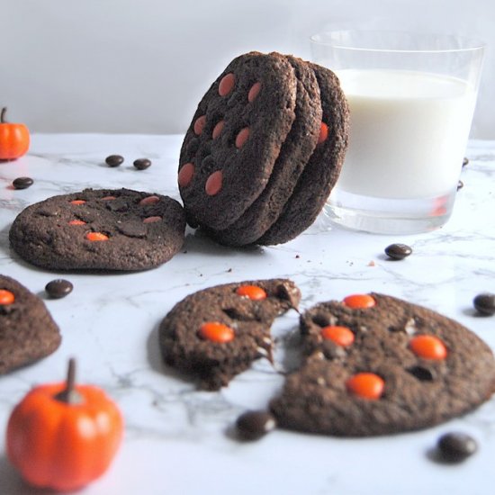 Salted Chocolate Halloween Cookies