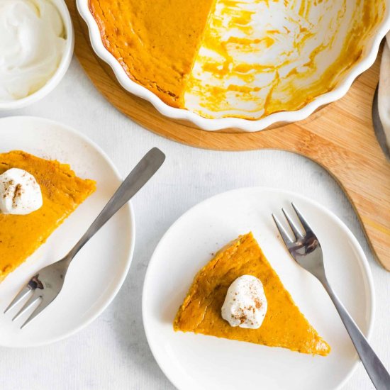 Crustless Pumpkin Pie (GF, DF)