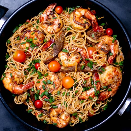 Chilli & Garlic King Prawn Pasta