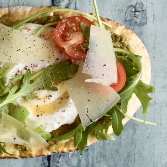 Breakfast Pesto Flatbreads