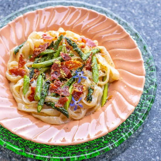 Pasta with Asparagus & Prosciutto