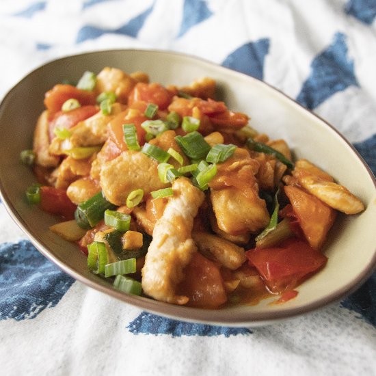 Milkfish tenders with tomato sauce