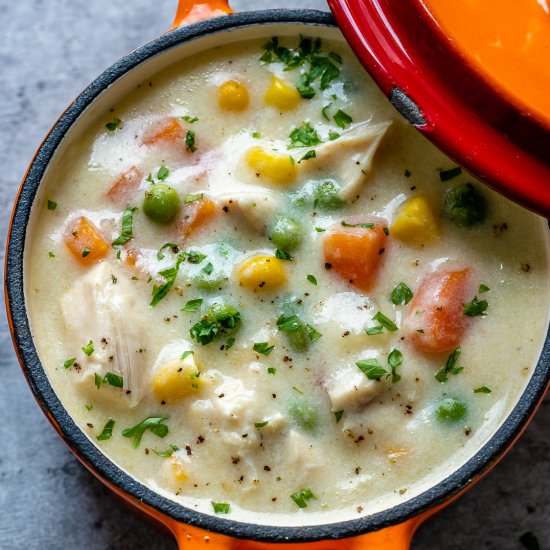 LOW CARB CHICKEN POT PIE SOUP