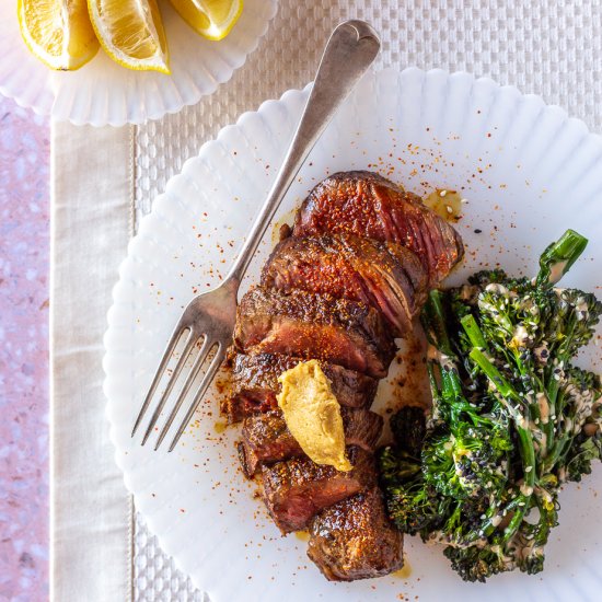 Miso Butter Steak with Broccoli