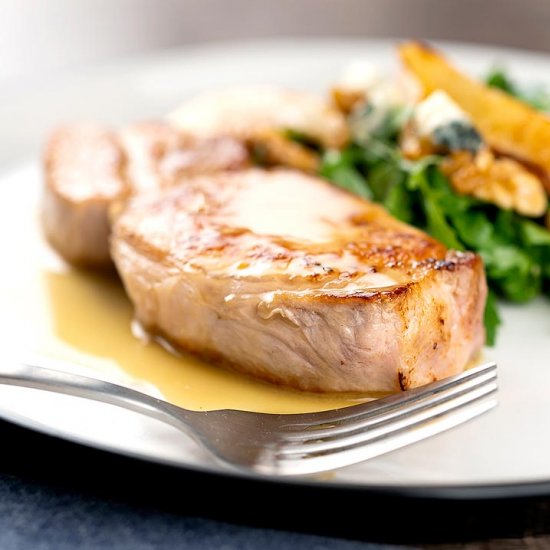 Pork Loin Steaks in a Cider Sauce