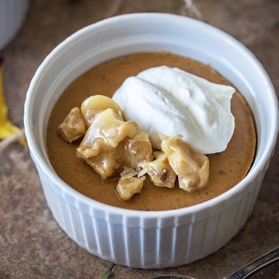 Pumpkin Bourbon Custards Walnut