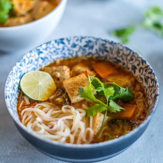 Vegan Thai Coconut Noodle Soup