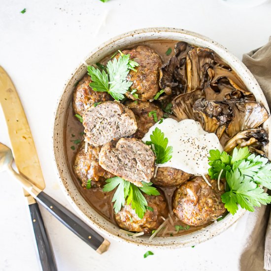 Swedish Maitake Mushroom Meatballs