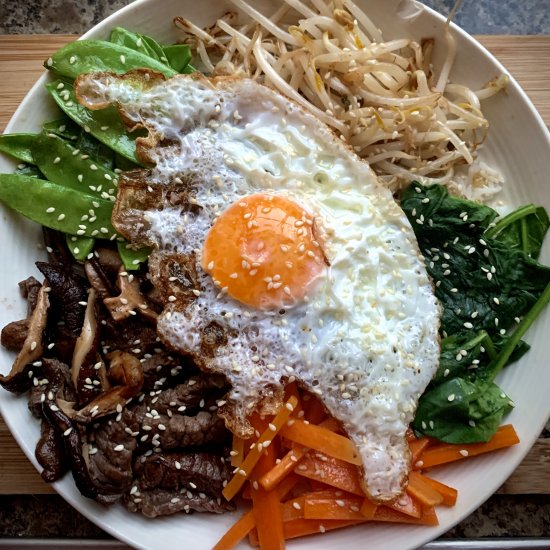 Easy Korean Style Beef Bibimbap