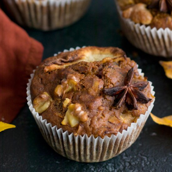 Eggless Apple Muffins