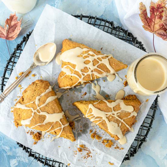 Maple Glazed Pumpkin Scones