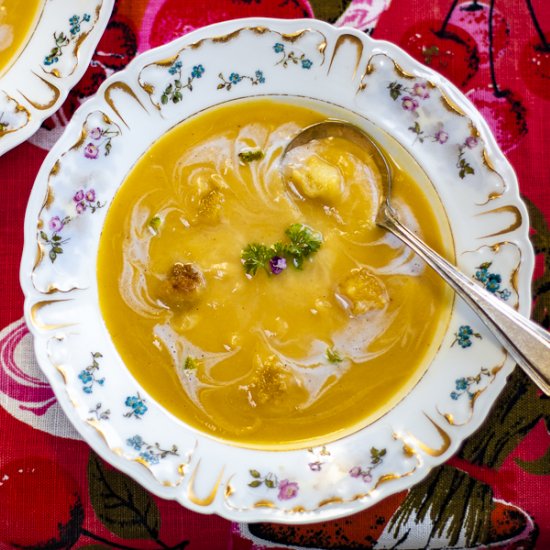 Acorn Squash and Celeriac Soup