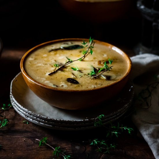 Wild mushroom soup