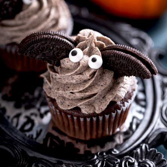 Halloween Bats Oreo Cupcakes