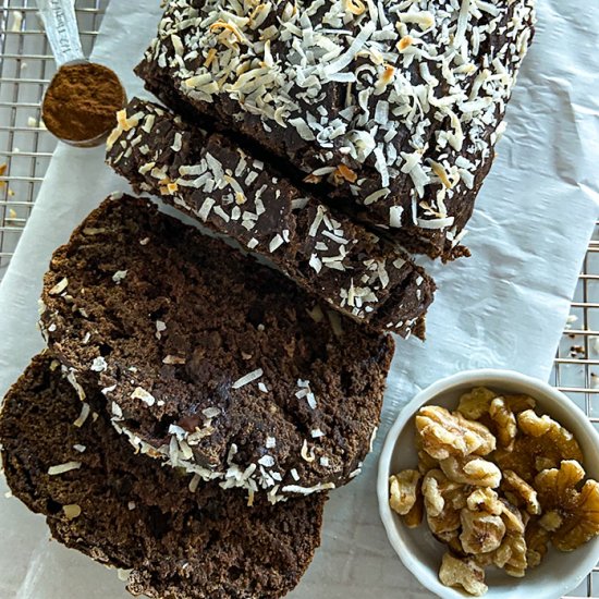 Easy Chocolate Coconut Banana Bread