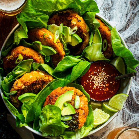 Kimchi Sweet Potato Burgers