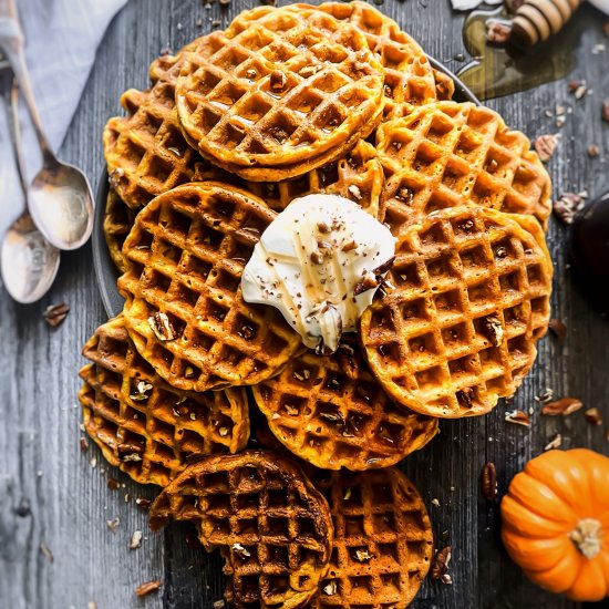 Mini Pumpkin Waffles