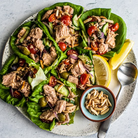 mediterranean tuna lettuce cups