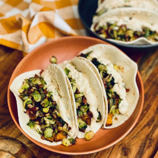 Sweet Potato Brussel Tacos