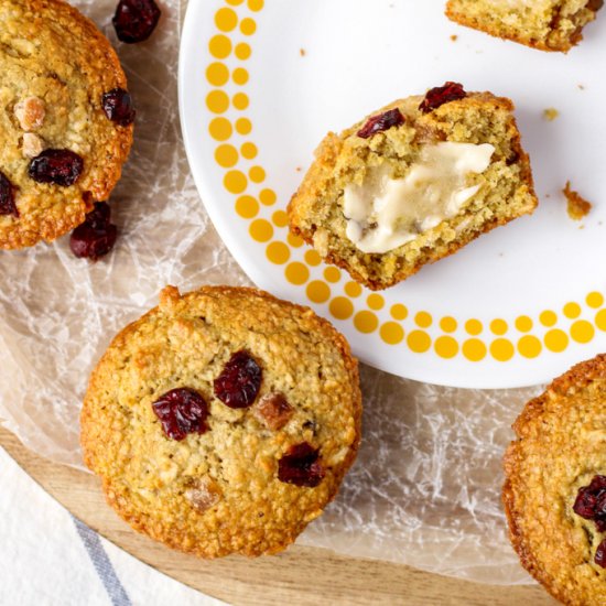 Cranberry Ginger Bran Muffins