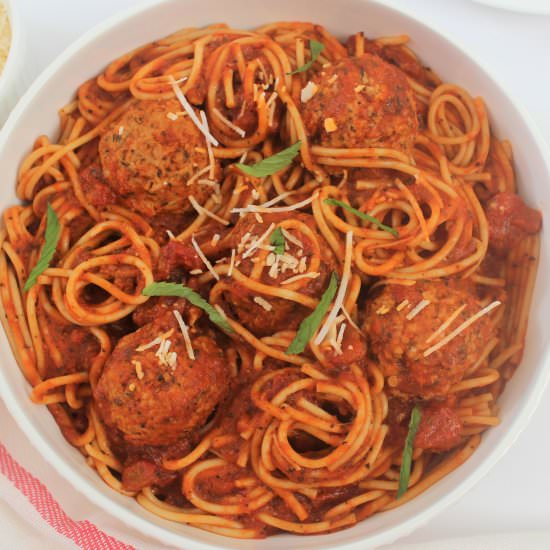 Spaghetti & Soy Protein Meatball IP