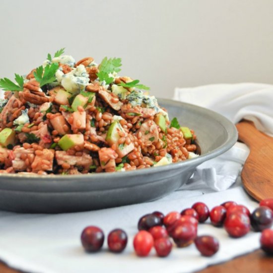 Leftover Turkey & Wheat Berry Salad