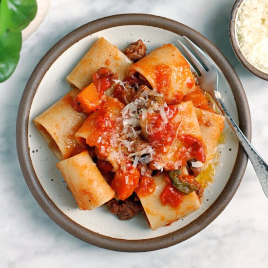 Butternut Squash and Sausage Ragù