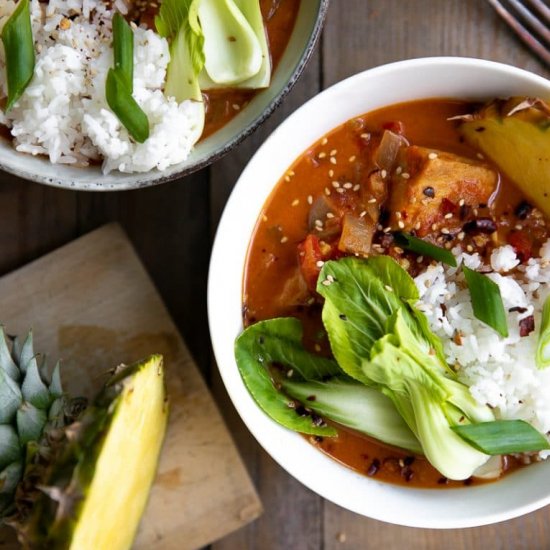 Pineapple Coconut Thai Fish Curry