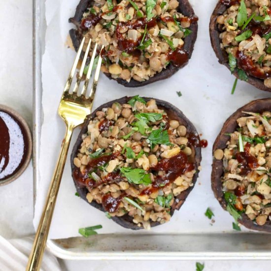 Portobello Boats w/ Lentil Crumble