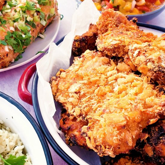 Oven Fried Chicken Thighs