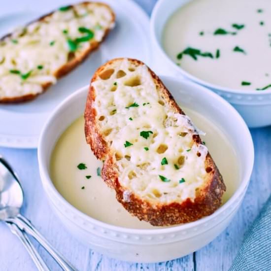 Garlic Soup & Gruyère Cheese Toast