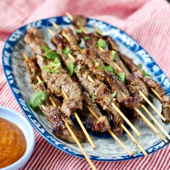 Beef Satay with Peanut Sauce