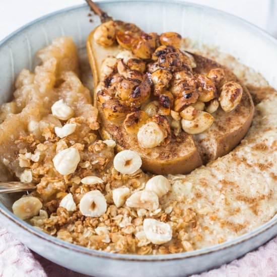 Roasted Pear and Apple Oatmeal