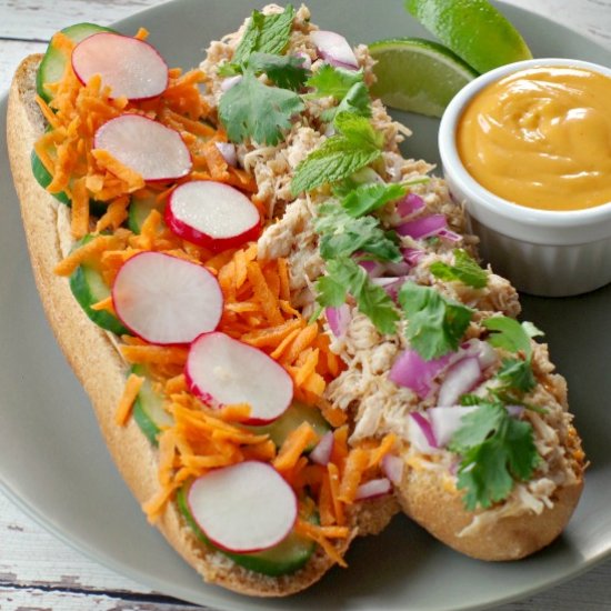 Slow Cooker Chicken Banh Mi Sub