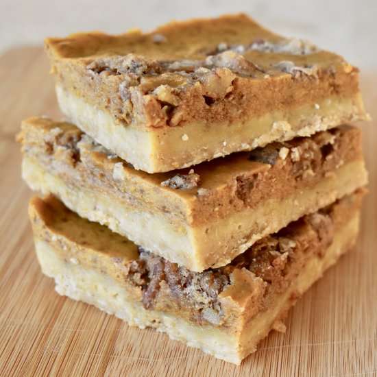 Pumpkin Pie Bars Pecan Topping