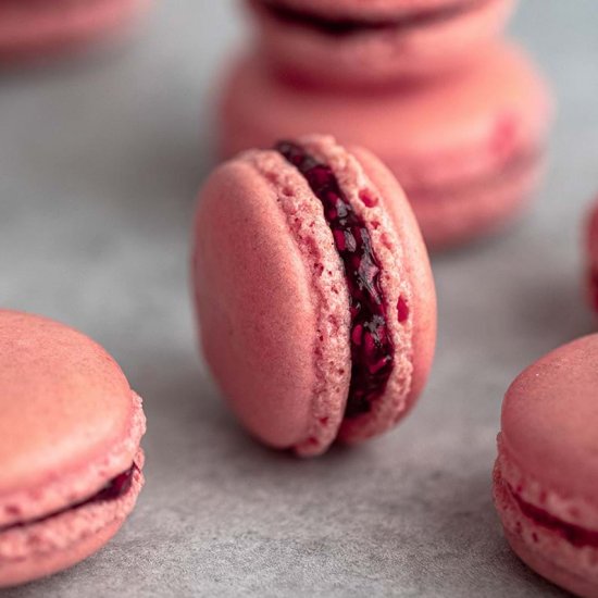 Raspberry Macarons