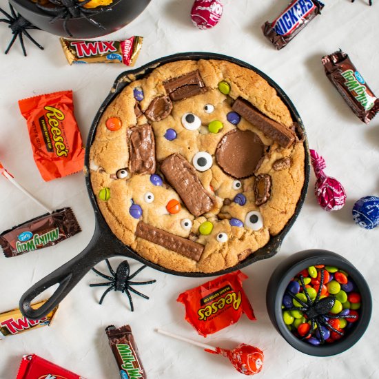 Halloween Candy Skillet Cookie