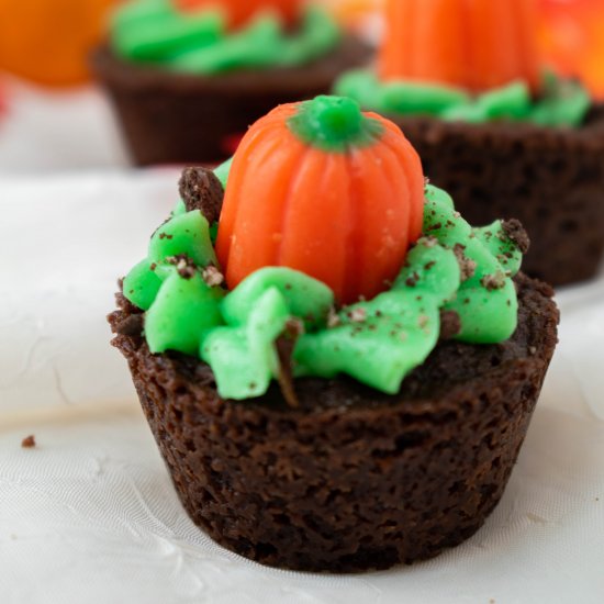 Bite Sized Pumpkin Patch Brownies