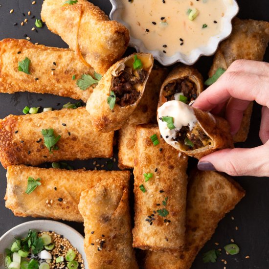 Korean Philly Cheesesteak Eggrolls