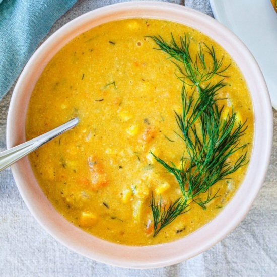 Vegan Sweet Potato Corn Chowder