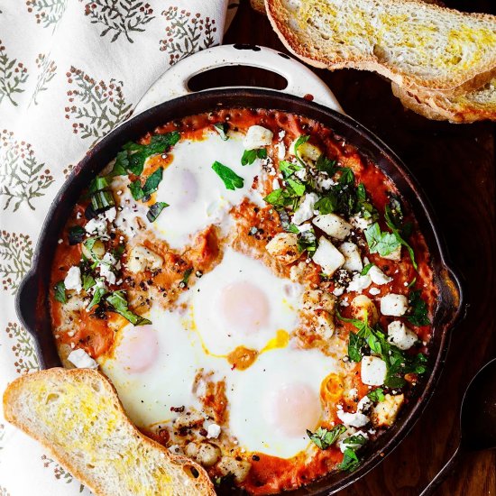 Pumpkin Shakshuka With Halloumi