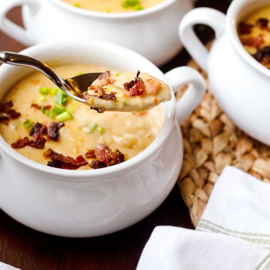 Crockpot Potato Soup With Cheddar