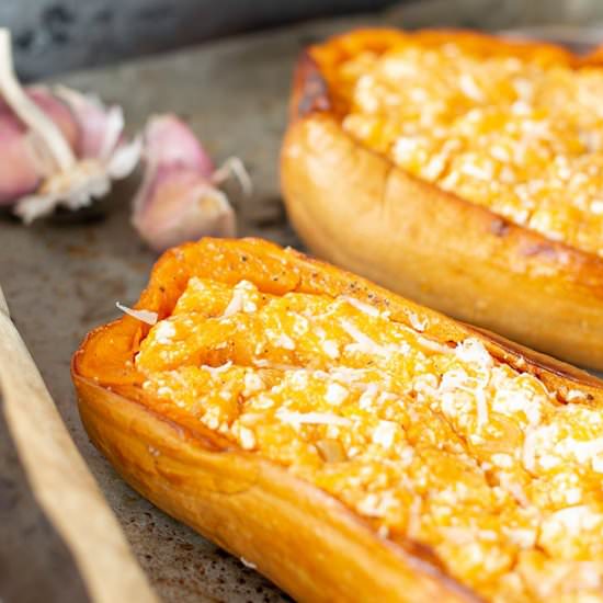 Cheesy Baked Butternut Squash