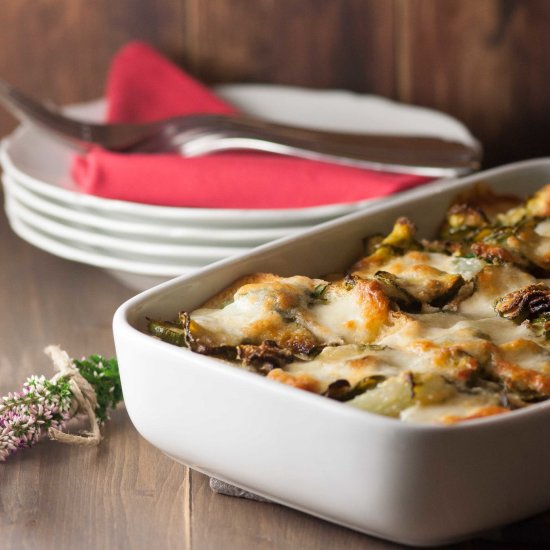 Lasagne of bread and vegetables