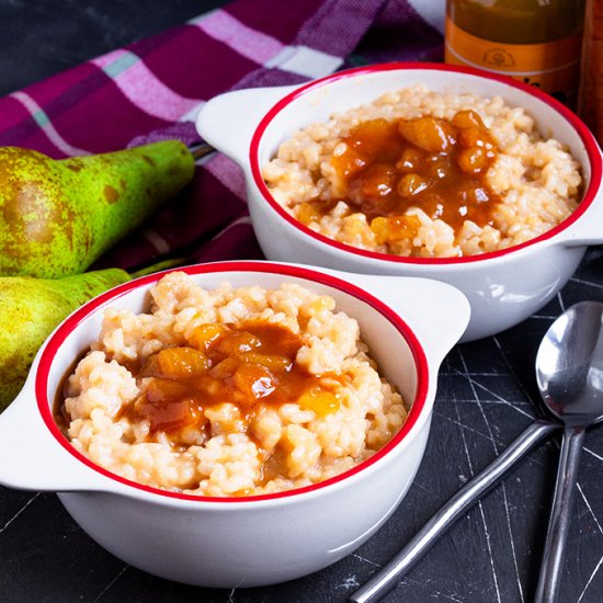 Salted Caramel Pear Rice Pudding