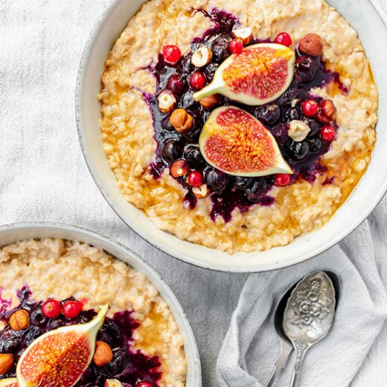 Blueberry and Hazelnut Porridge