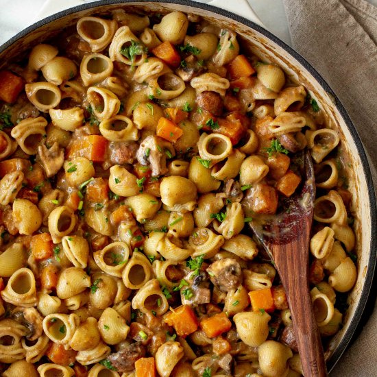 Mushroom and Butternut Squash Pasta