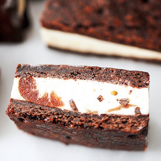 Cherry vanilla ice cream sandwiches