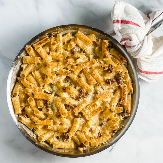 pasta with sausage brussels sprouts